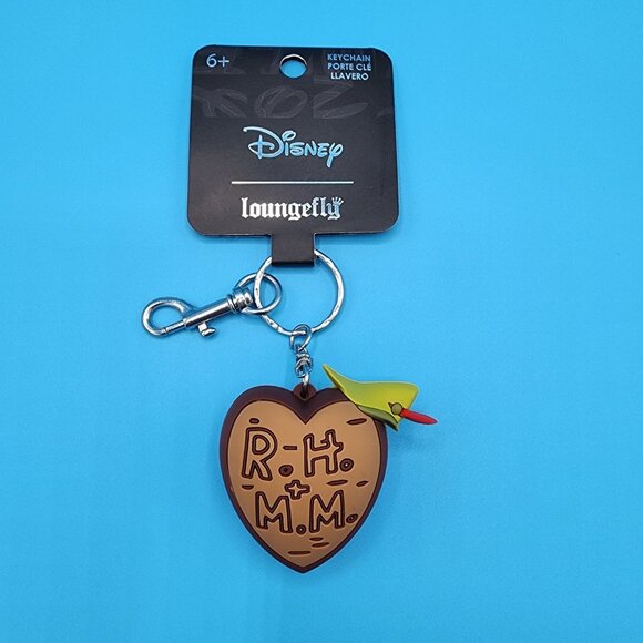 Loungefly Disney Robin Hood 3D Keychain Tree Carving Heart Maid Marian Charm - Picture 9 of 12